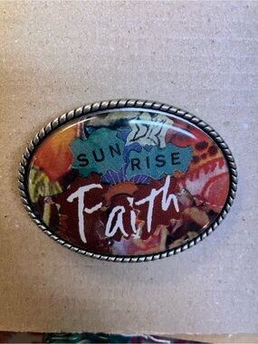 Faith Oval Decorative Belt Buckle in Multicolor